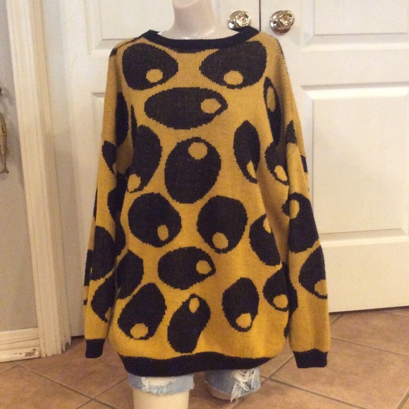 Vintage Sweaters - SOLD !! ESPRIT SPORT OVERSIZED OP ART SWEATER